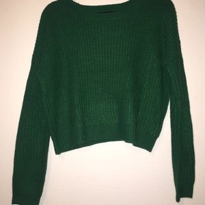 green sweater
